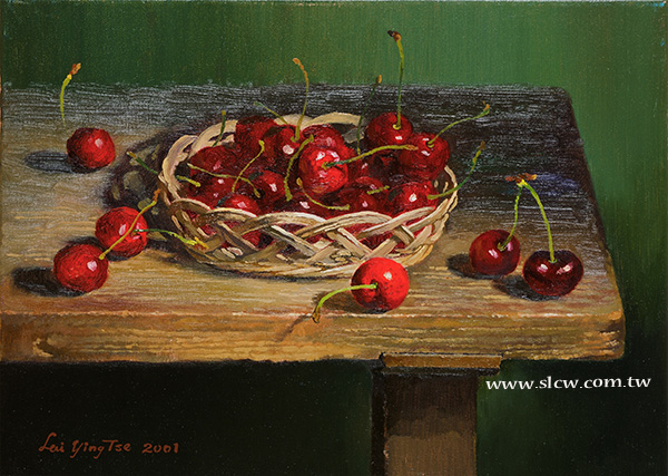 cherries-櫻桃-賴英澤花果靜物油畫