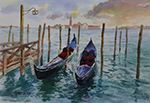 Venice01威尼斯碼頭_賴英澤 繪